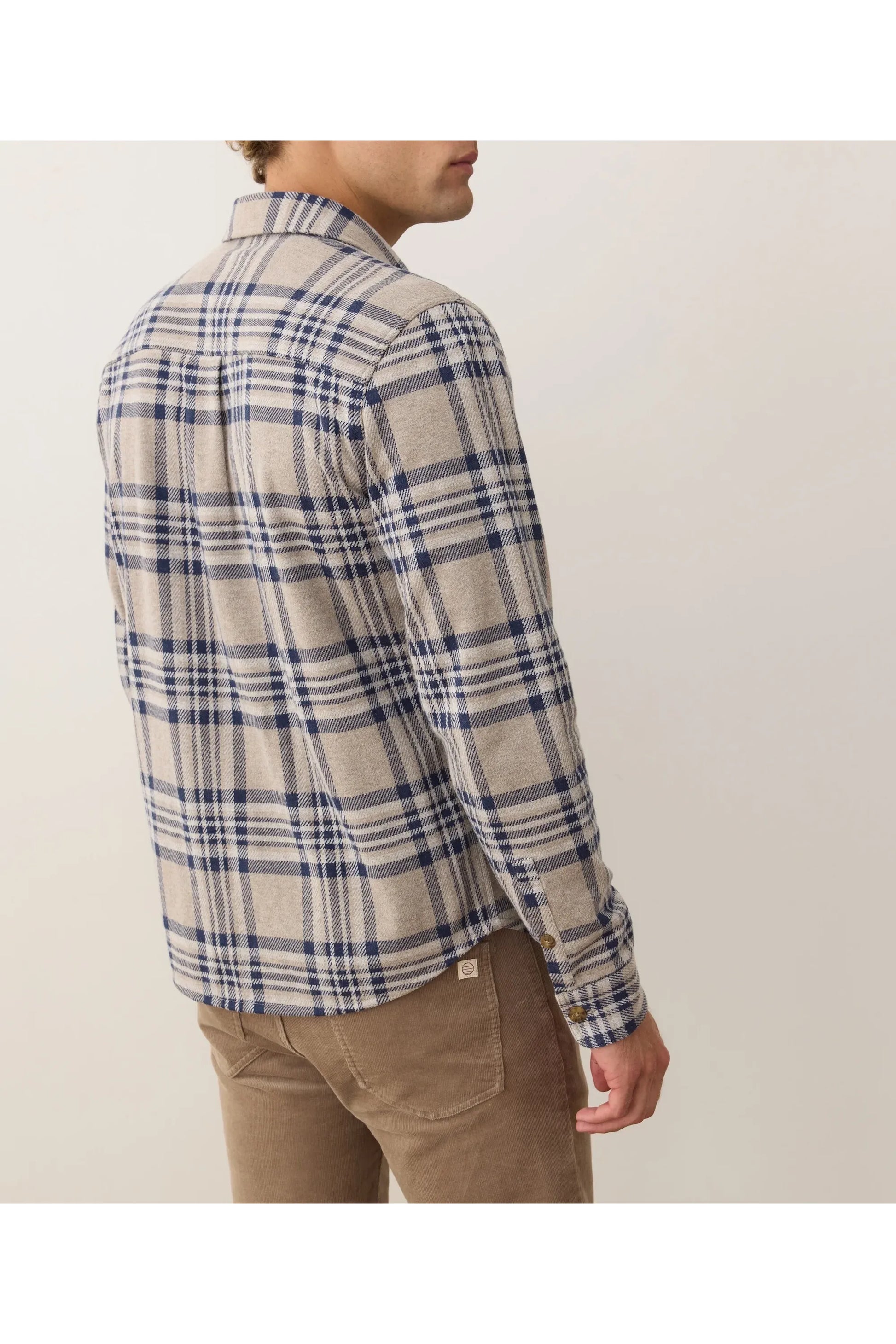 Pacifica Stretch Twill Overshirt - Taupe Plaid - DUNE + SALT