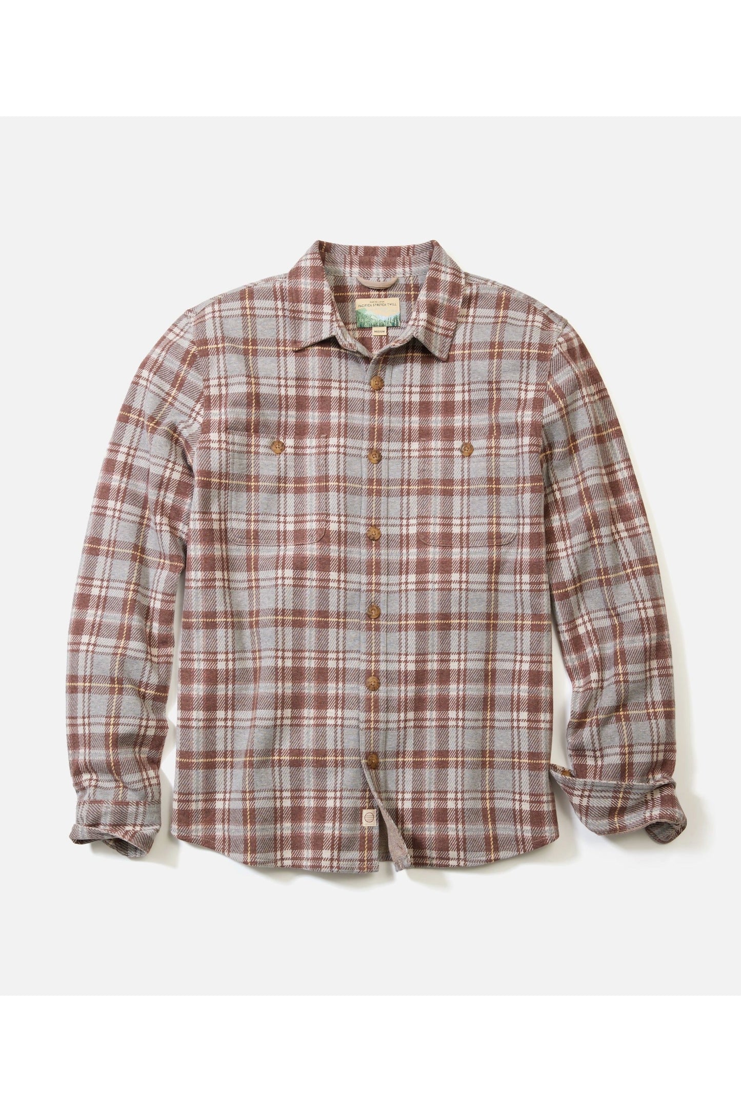 Pacifica Stretch Twill Overshirt - Warm Plaid - DUNE + SALT