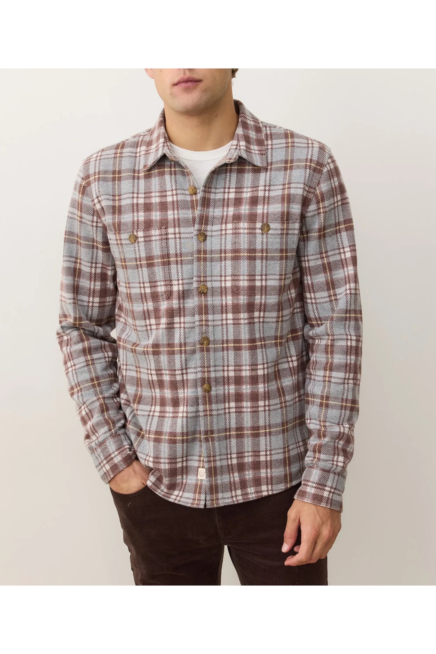Pacifica Stretch Twill Overshirt - Warm Plaid - DUNE + SALT