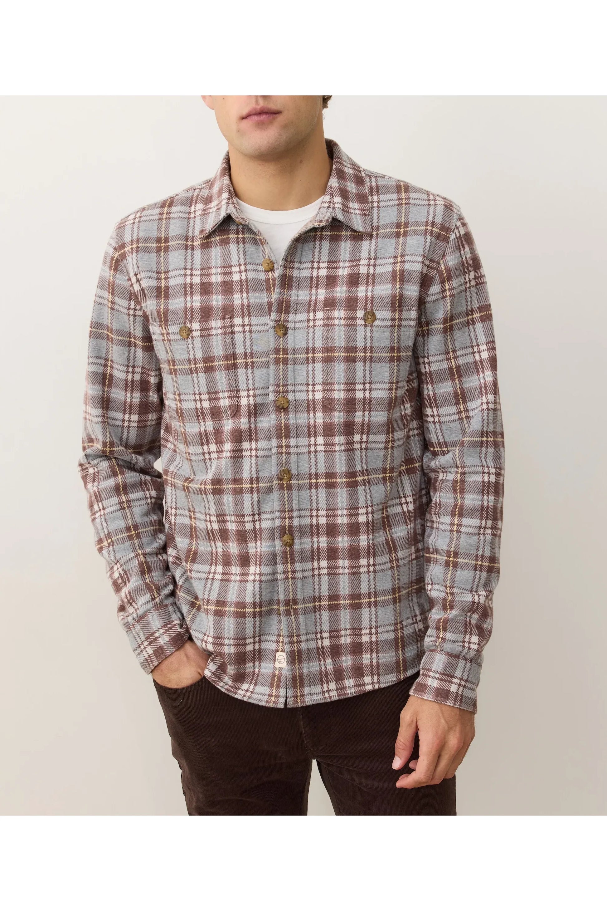 Pacifica Stretch Twill Overshirt - Warm Plaid - DUNE + SALT