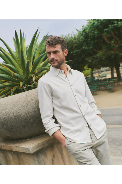 Pacifica Stretch Twill Shirt - Oatmeal Heather - DUNE + SALT