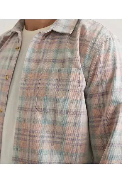 Lightweight Plaid Corduroy Shirt - Cork Plaid Multi - DUNE + SALT
