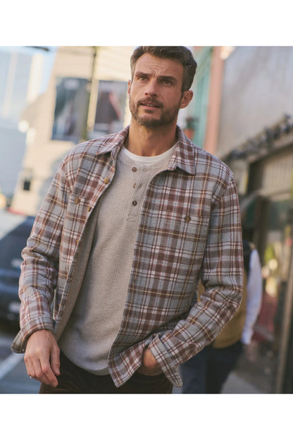 Pacifica Stretch Twill Overshirt - Warm Plaid - DUNE + SALT
