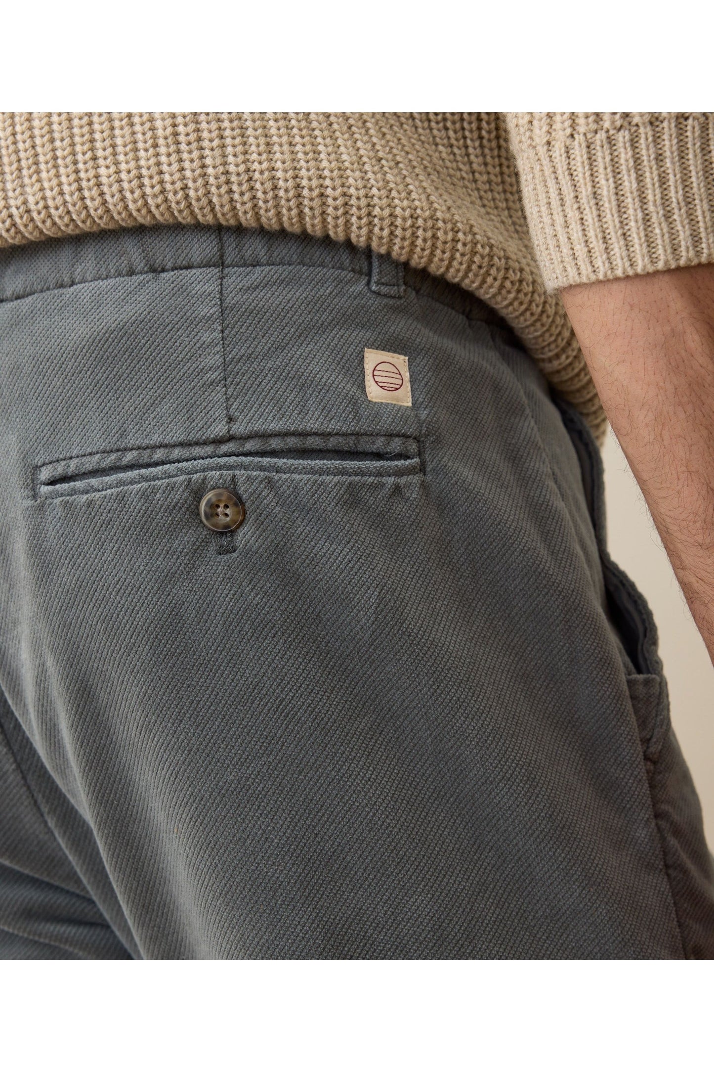 Saturday Slim-Straight Moleskin Chino - Balsam Green - DUNE + SALT