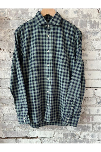Paul Large Gingham Flannel - Mint/Navy - DUNE + SALT