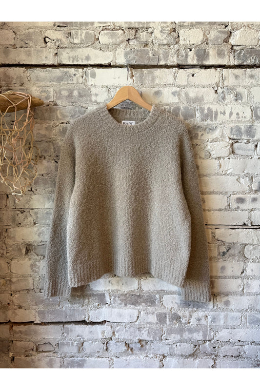 Colette Boucle Crewneck - Mushroom - DUNE + SALT