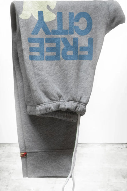 FREECITY HEATHER 3/4 sweats - heather skies - DUNE + SALT
