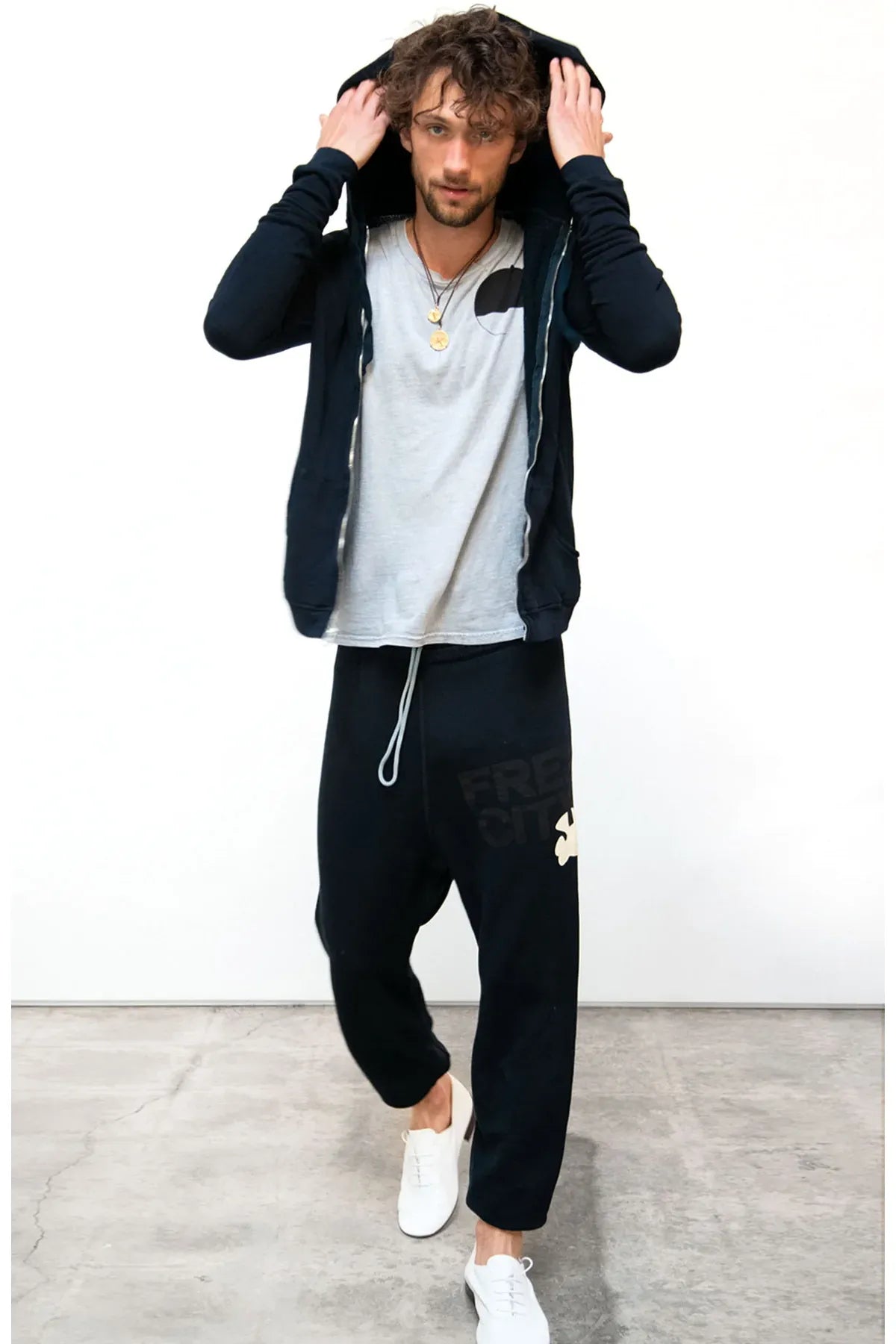 SUPERFLUFF LUX zip hoodie - Deepspace/Cream