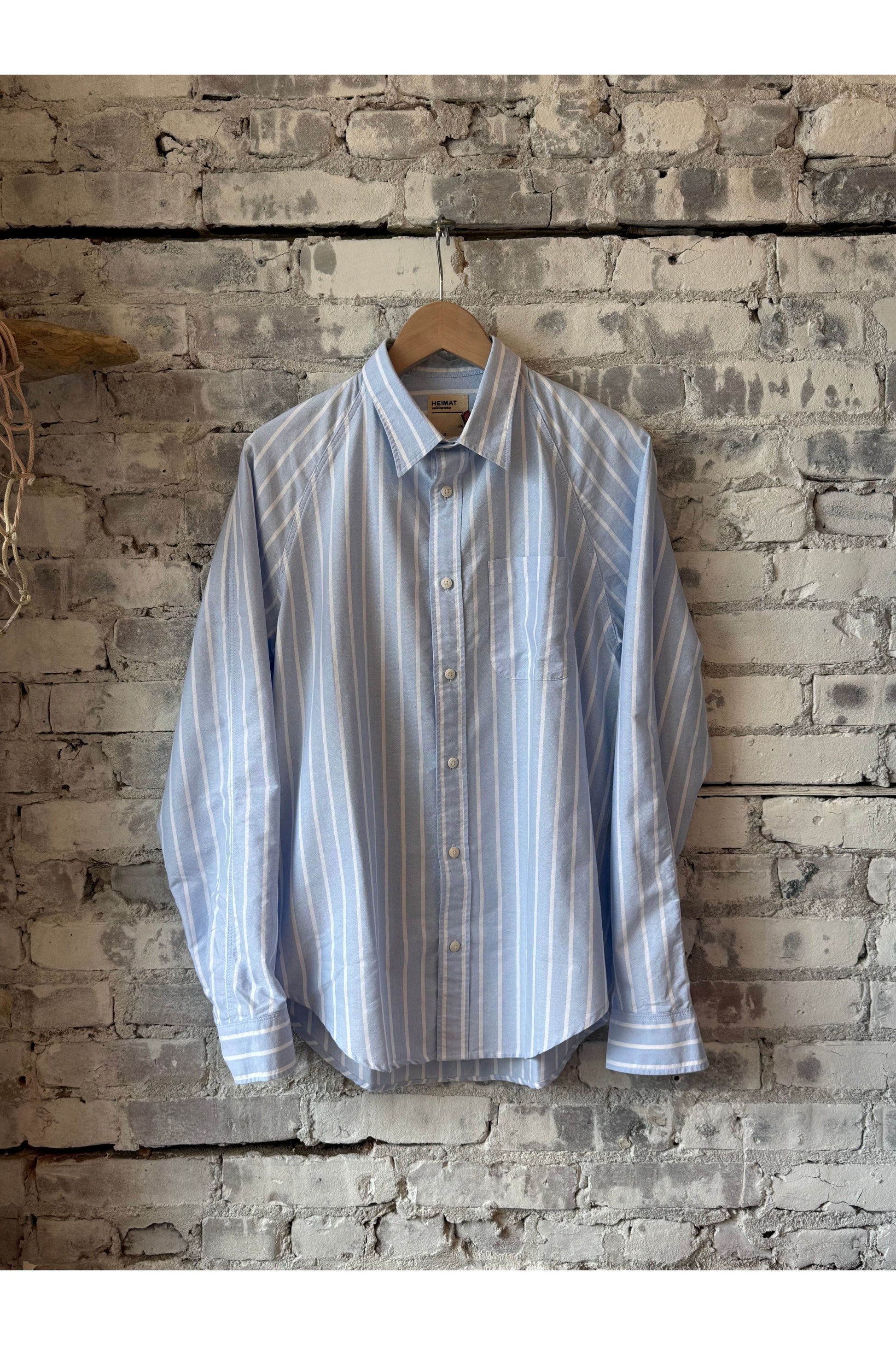 Oxford Shirt - Trail Blue/Seashell Reverse Stripe - DUNE + SALT