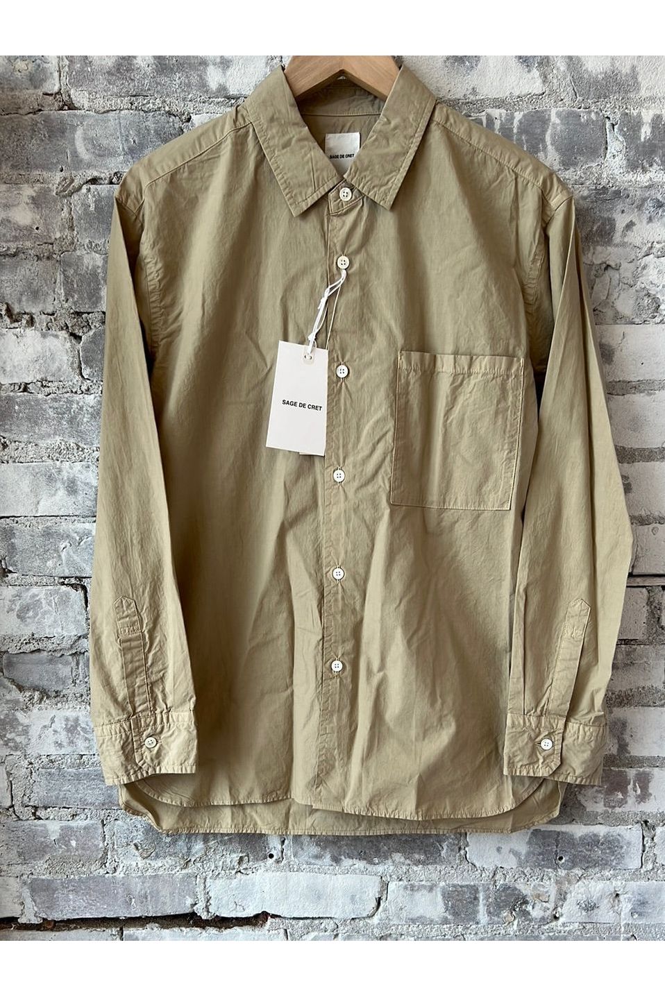 Broadcloth Regular Collar Shirt - Beige - DUNE + SALT