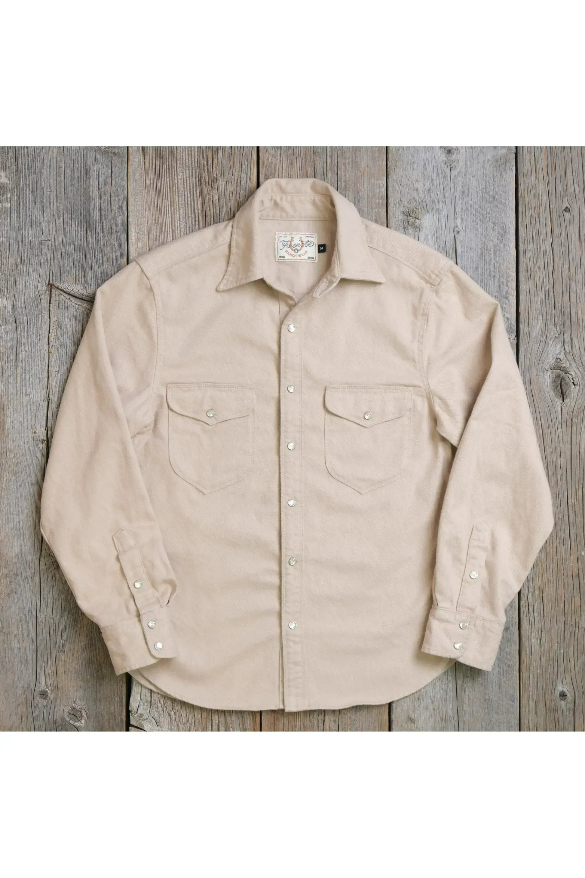 Bodie Acorn Pocket Western Shirt - Cream Twill - DUNE + SALT