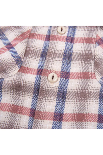 Jepson Woven Shirt - Cream Plaid - DUNE + SALT
