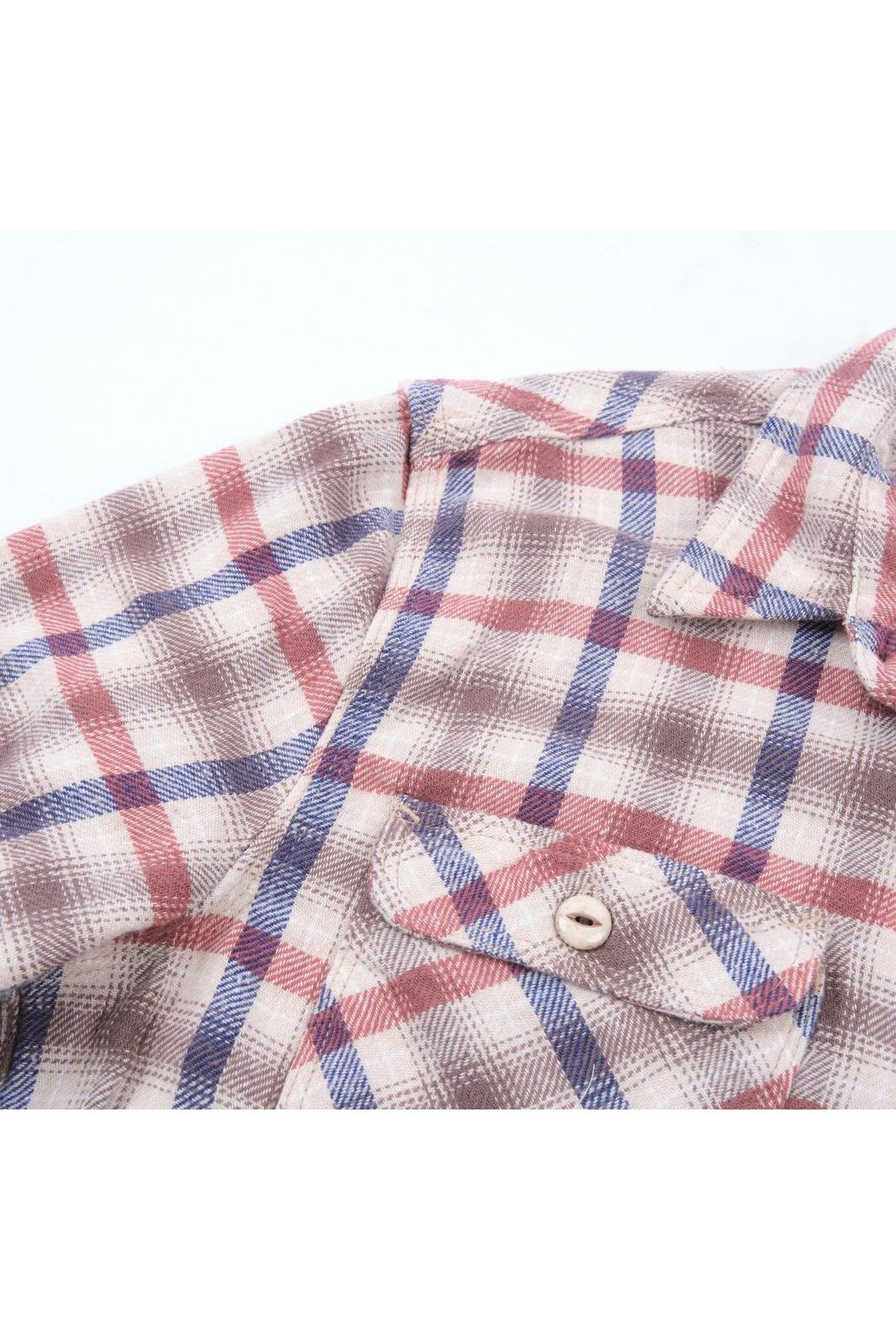 Jepson Woven Shirt - Cream Plaid - DUNE + SALT