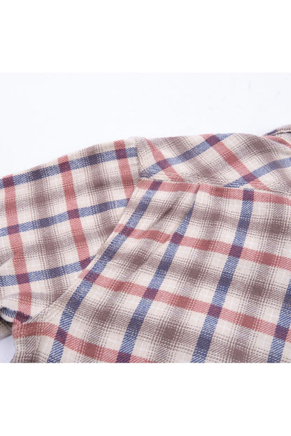 Jepson Woven Shirt - Cream Plaid - DUNE + SALT
