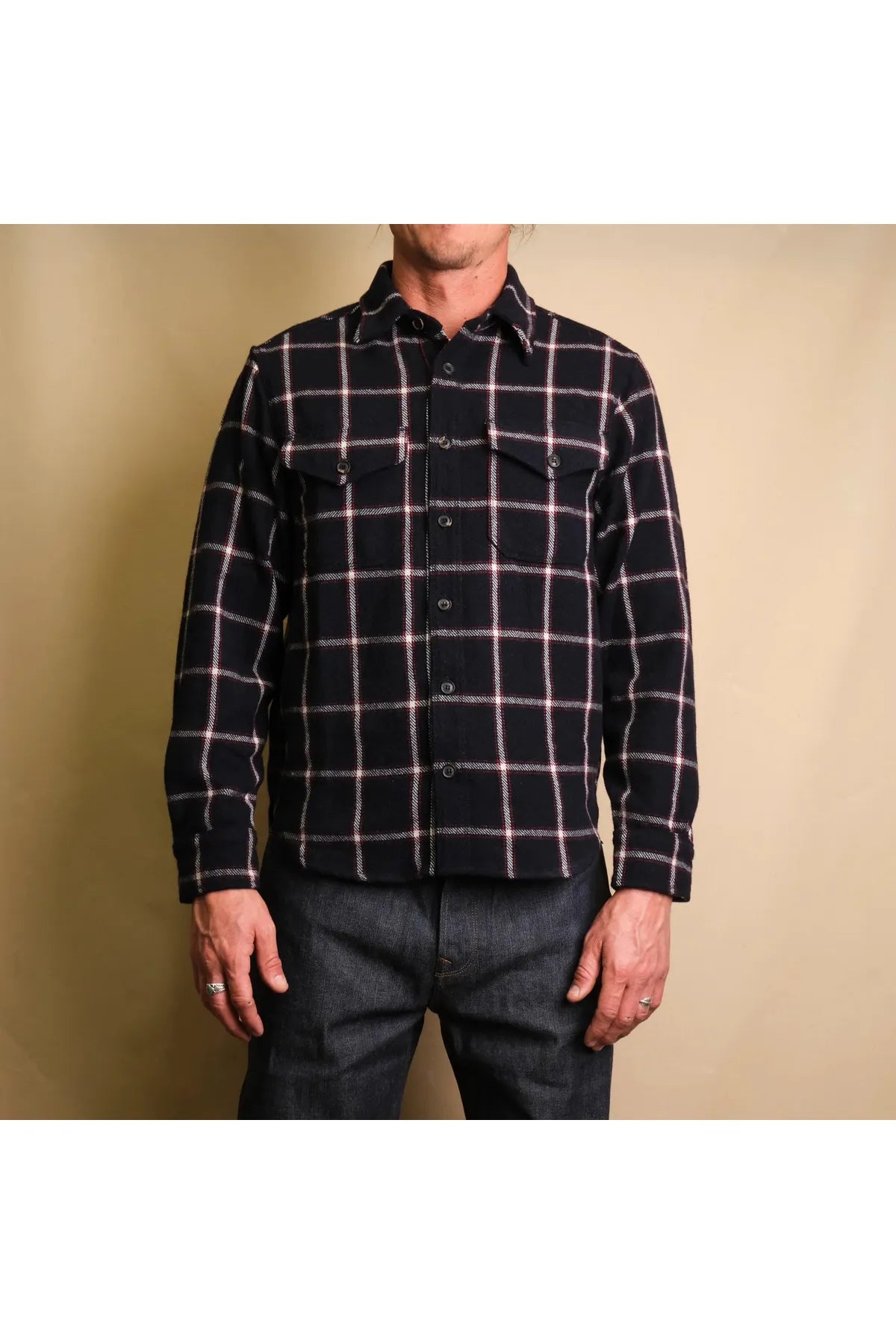 Kamas Wool Plaid Shirt - Navy - DUNE + SALT