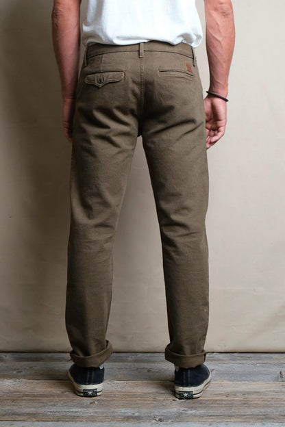 14 Ounce Slub Worker's Chino - Army Green - DUNE + SALT