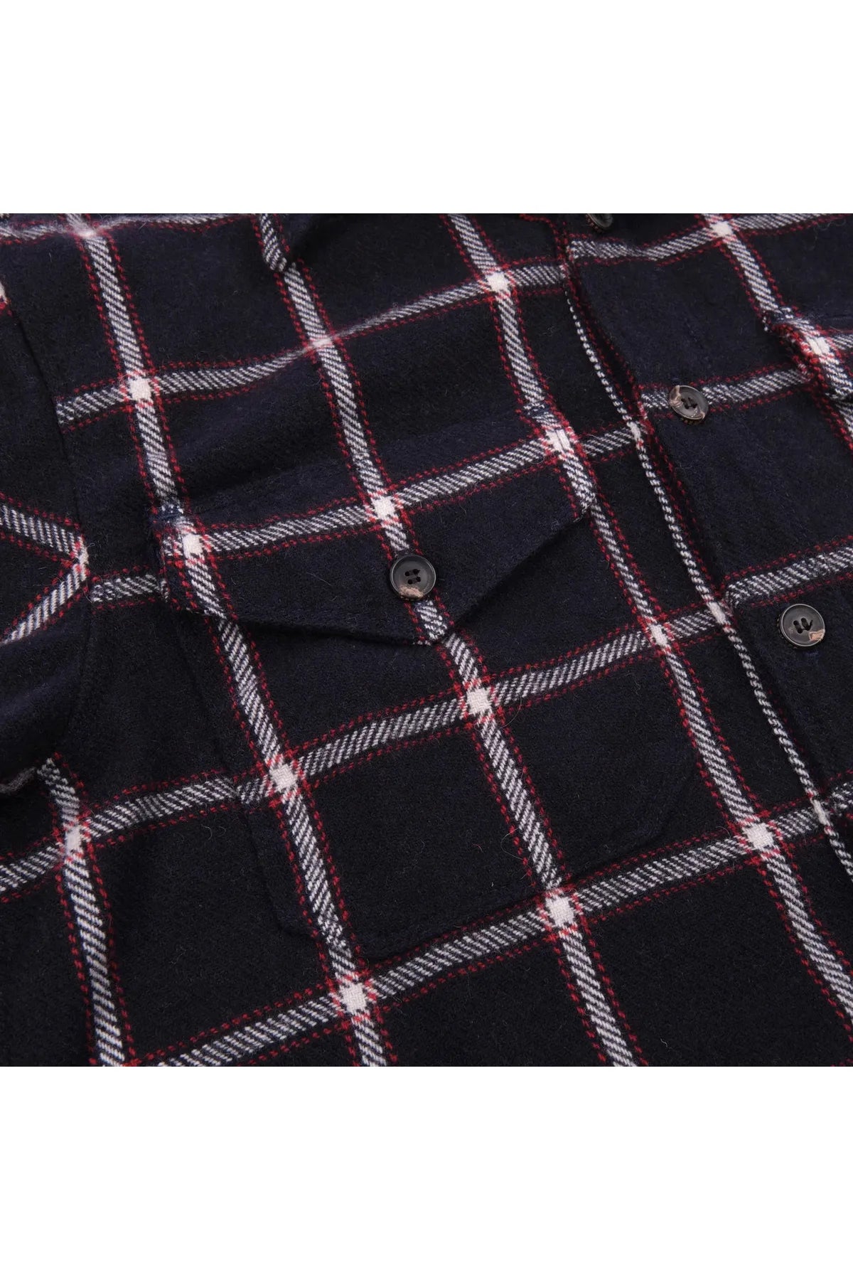 Kamas Wool Plaid Shirt - Navy - DUNE + SALT