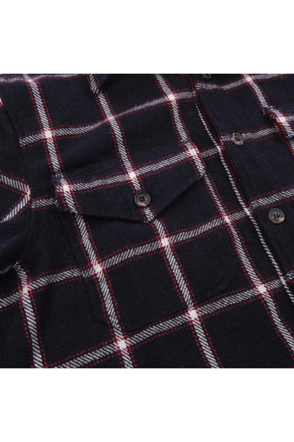 Kamas Wool Plaid Shirt - Navy - DUNE + SALT