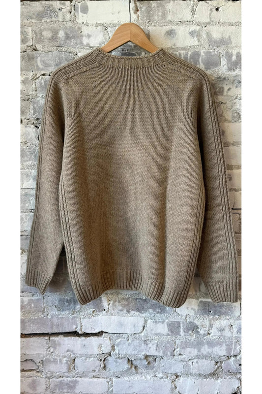 Merino Mock Neck Crew - Beige - DUNE + SALT