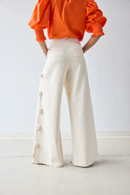 Pom Pom Trouser - Custard