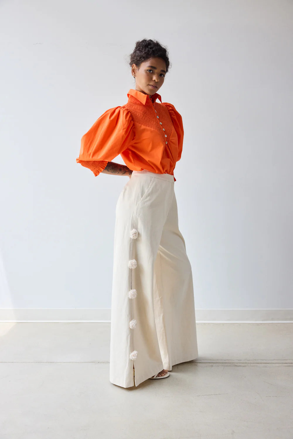 Pom Pom Trouser - Custard