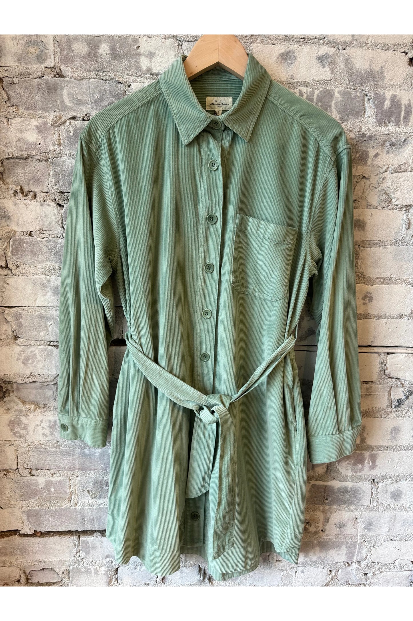 Corduroy Revol Dress - Jade - DUNE + SALT