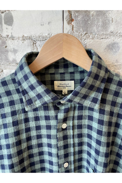 Paul Large Gingham Flannel - Mint/Navy - DUNE + SALT