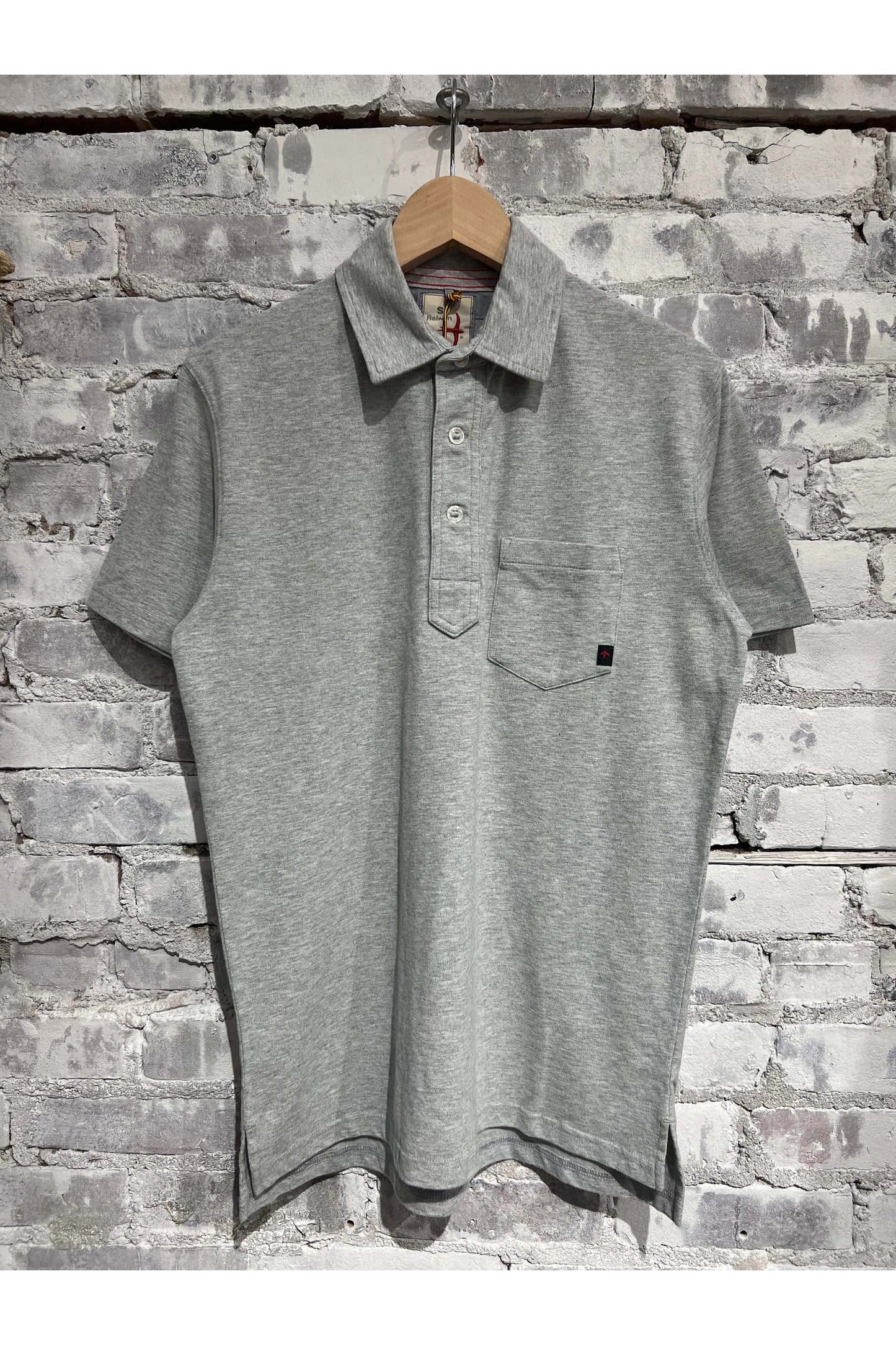 Pique Slot Polo - Light Grey Heather - DUNE + SALT