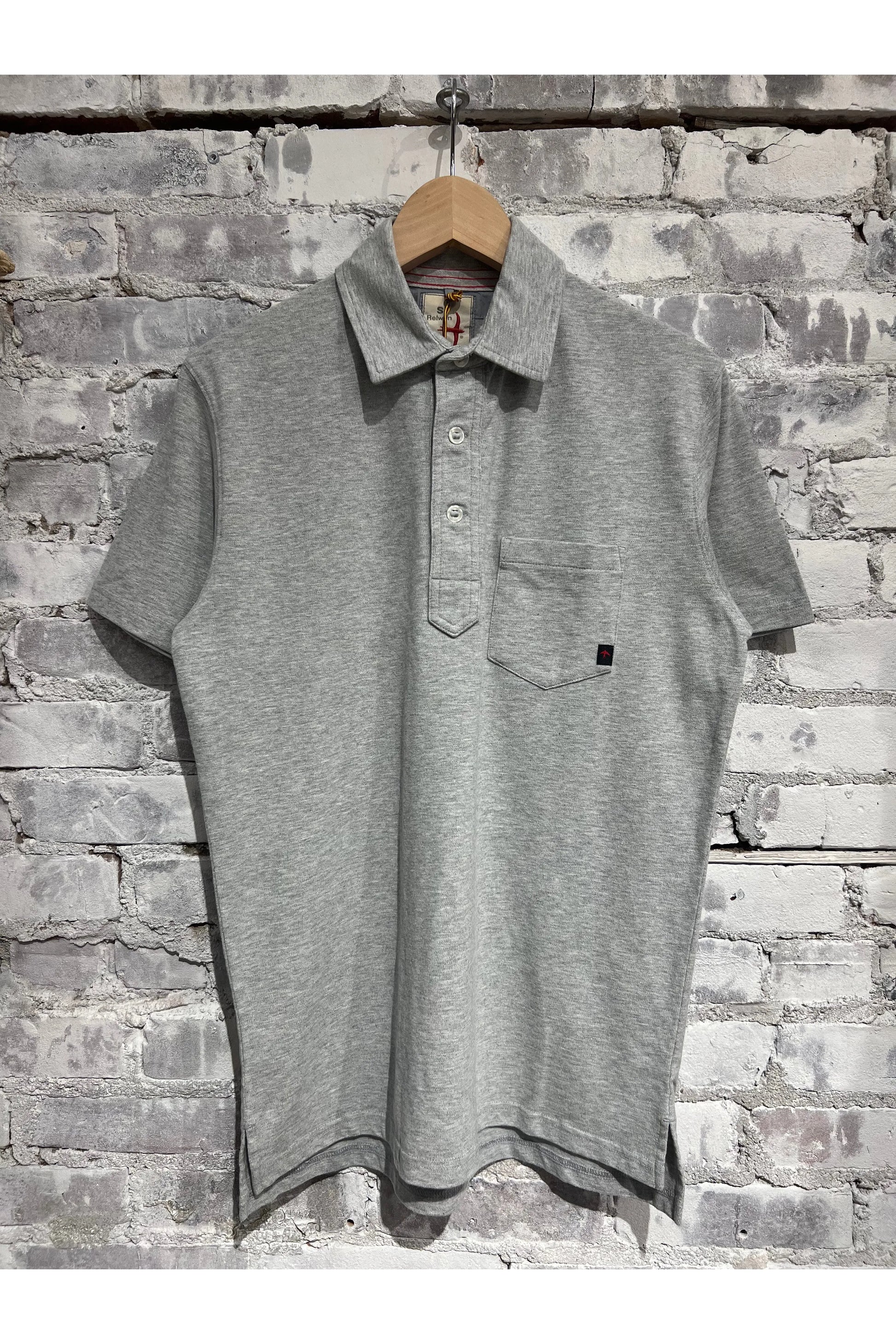 Pique Slot Polo - Light Grey Heather - DUNE + SALT