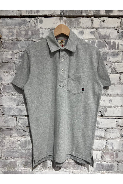 Pique Slot Polo - Light Grey Heather - DUNE + SALT