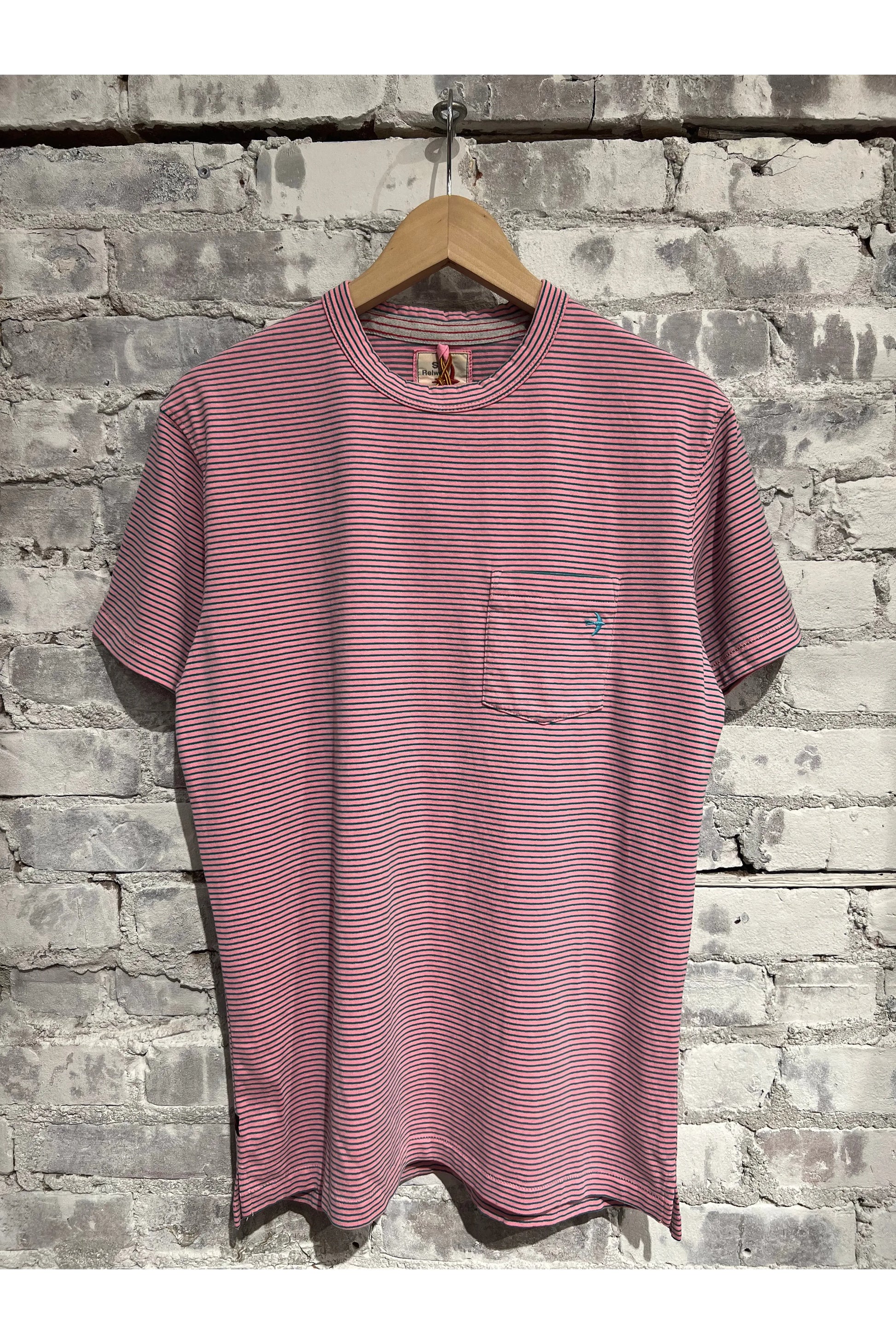Ringspun Pocket Tee - Pink/Green Stripe - DUNE + SALT