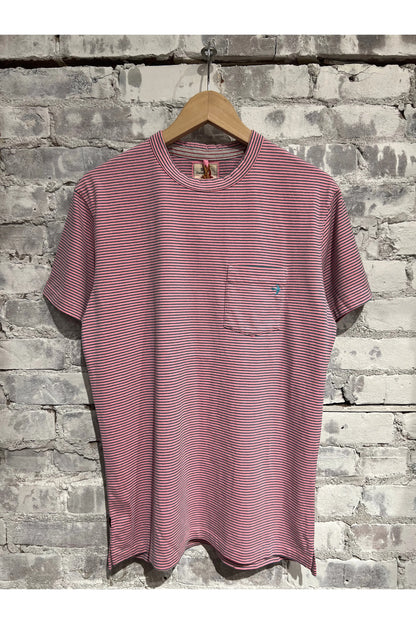 Ringspun Pocket Tee - Pink/Green Stripe - DUNE + SALT