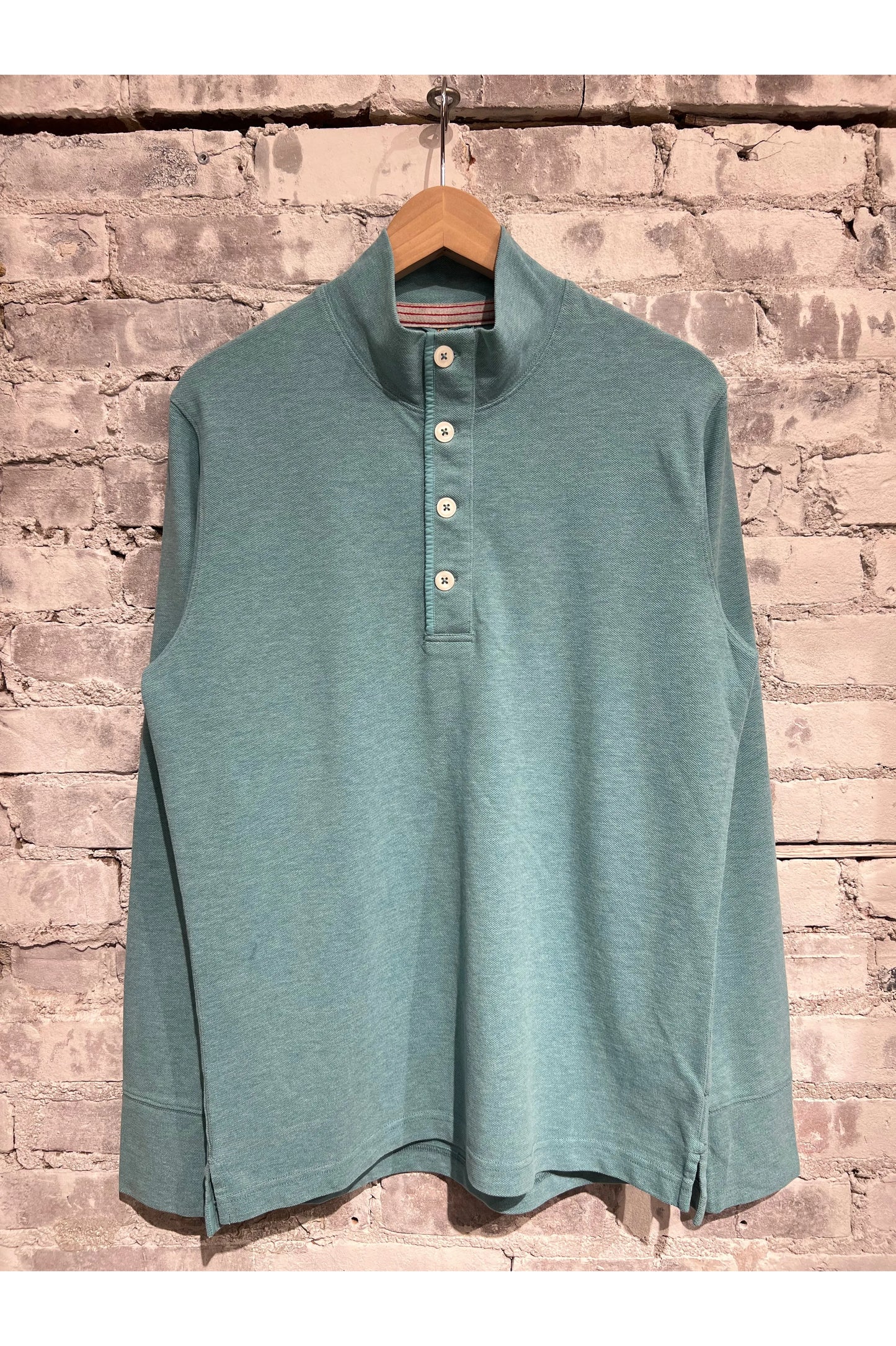 Pique Button Mock - Ocean Heather - DUNE + SALT