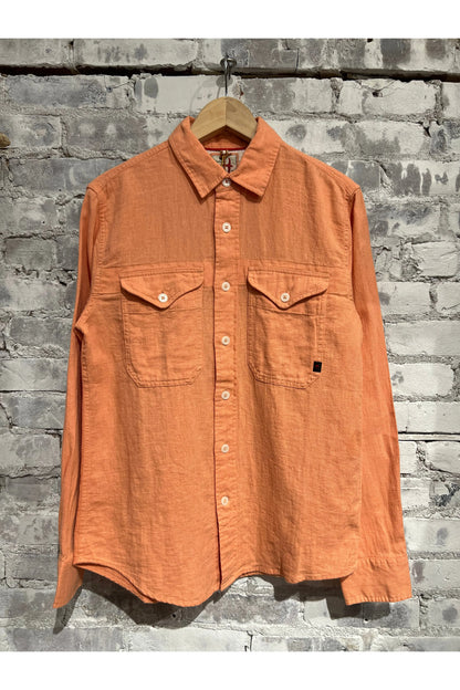 Linen Workshirt - Coral Fade - DUNE + SALT
