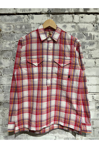 Seersucker Popover - Red Multi Plaid - DUNE + SALT