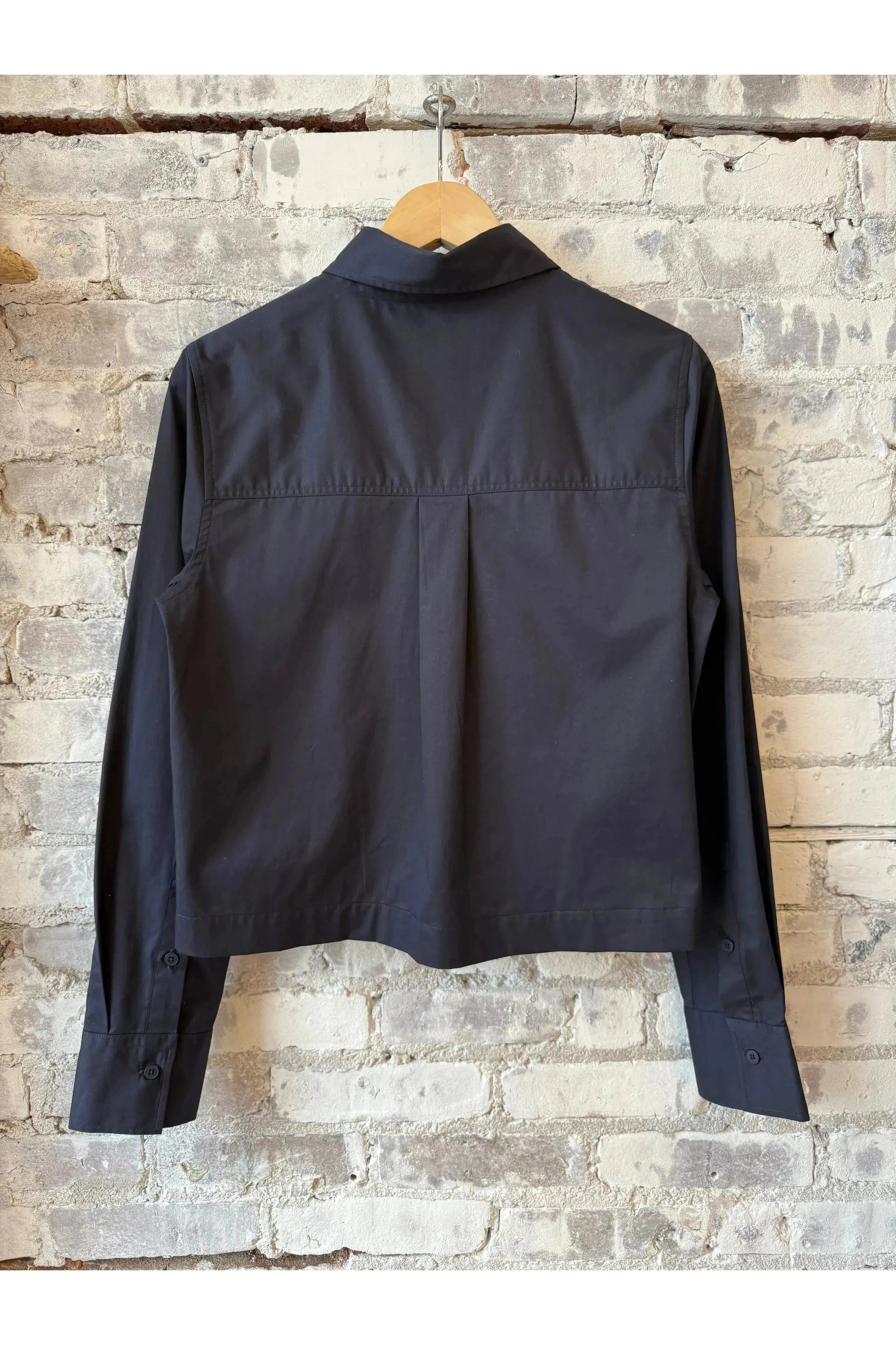 Short Cotton Poplin Blouse - Dark Night - DUNE + SALT