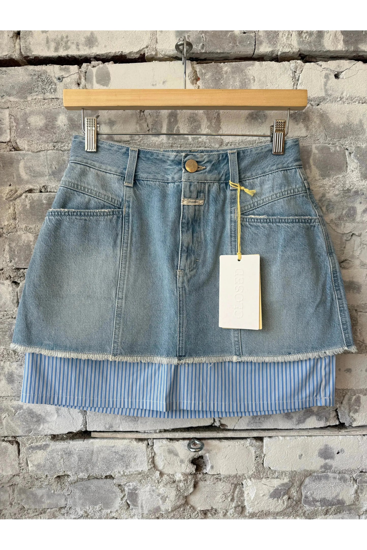 Short Denim Poplin Mini Skirt - Light Blue - DUNE + SALT