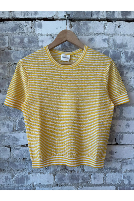 Top in Seersucker Knit - Mango Yellow - DUNE + SALT