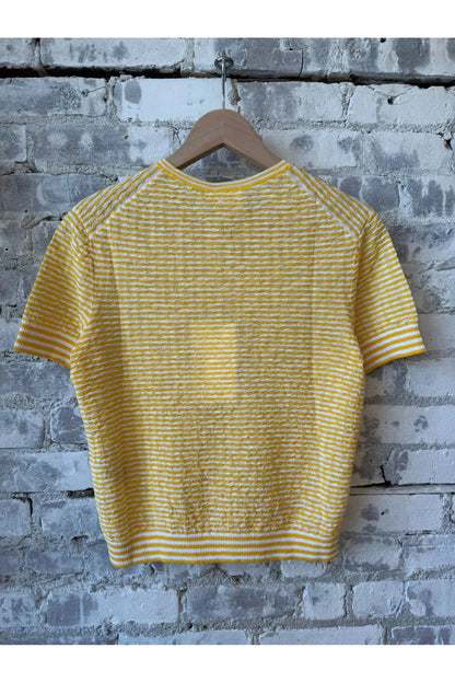 Top in Seersucker Knit - Mango Yellow - DUNE + SALT