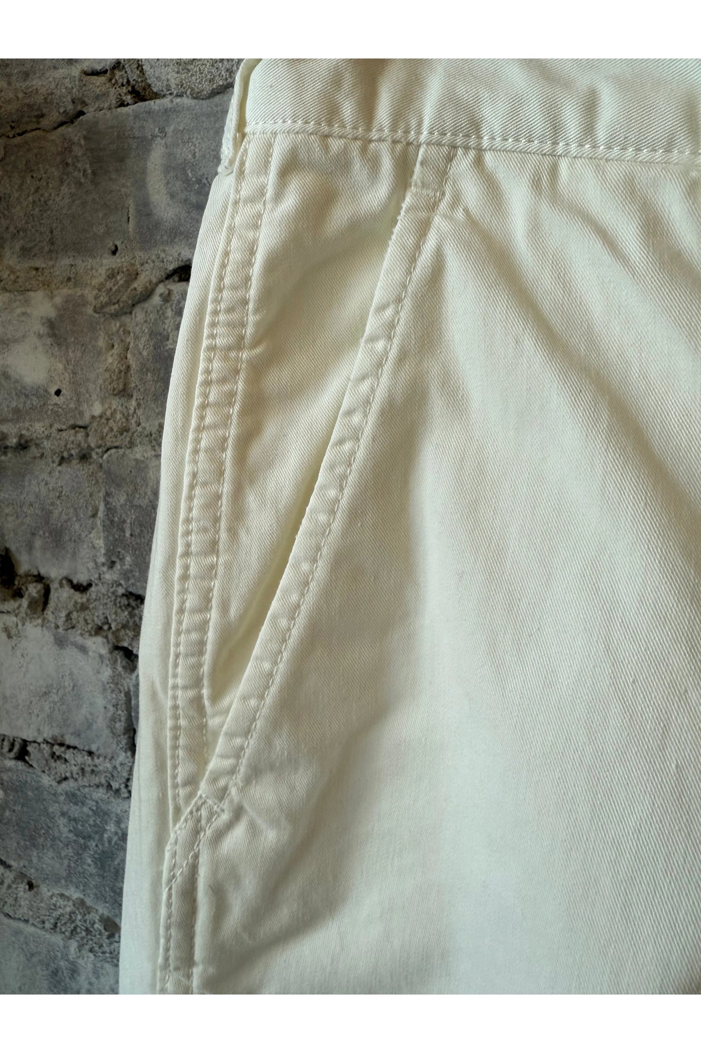 Cotton Chino Cloth Peg Top Pants - Off White - DUNE + SALT