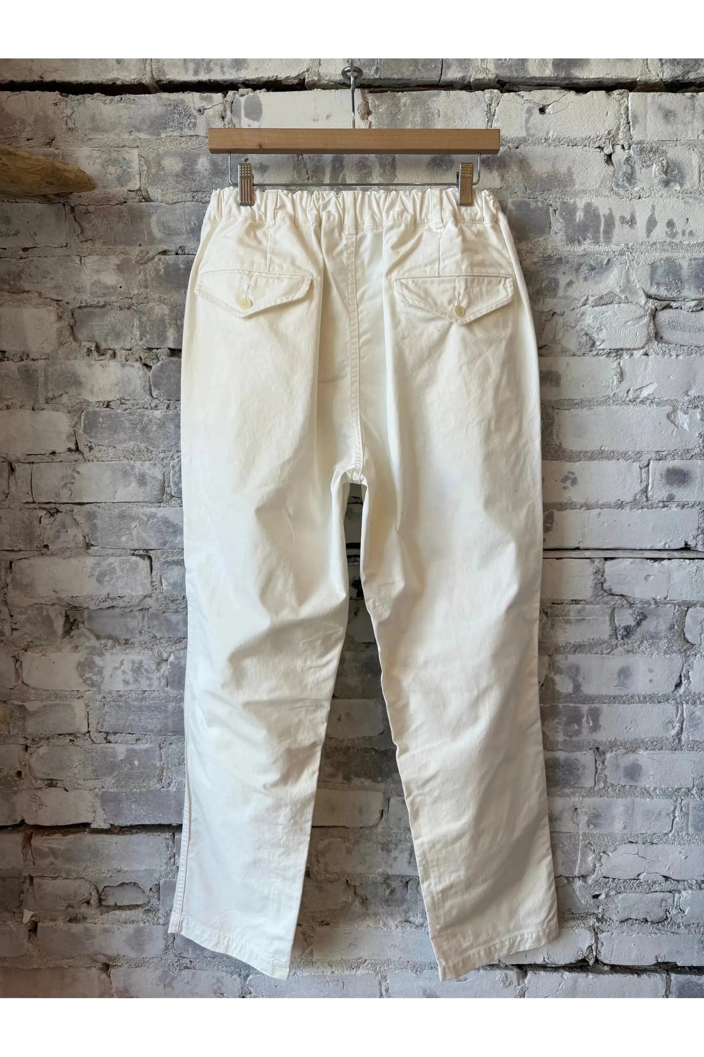 Cotton Chino Cloth Peg Top Pants - Off White - DUNE + SALT