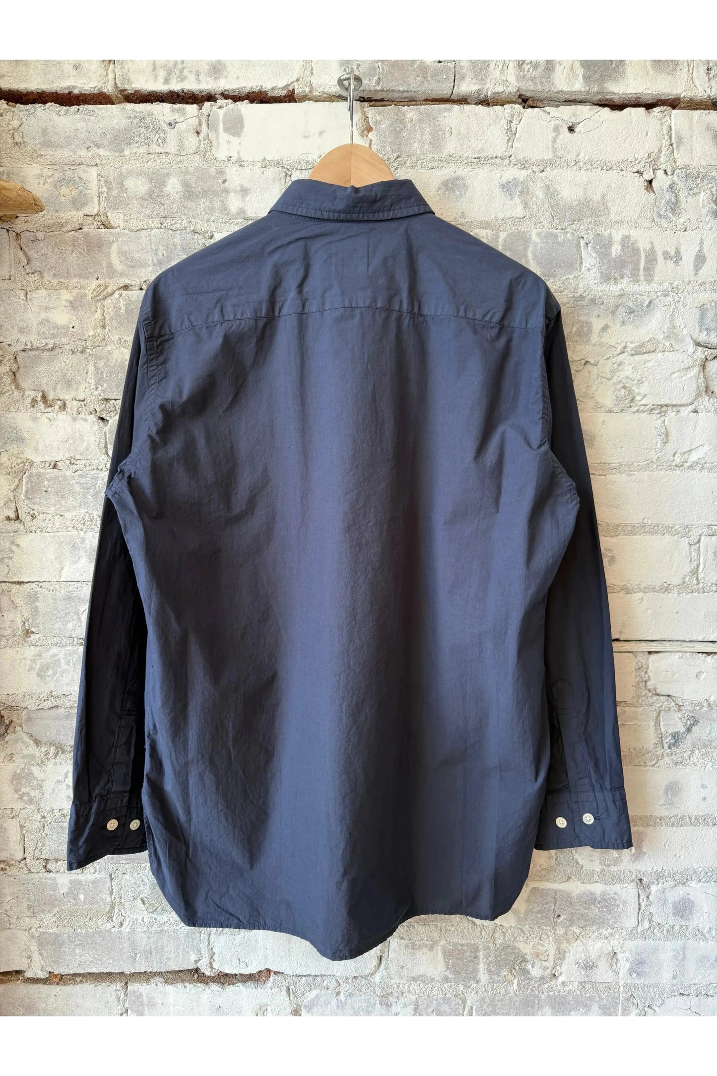 Broadcloth Regular Collar Shirt - Navy - DUNE + SALT