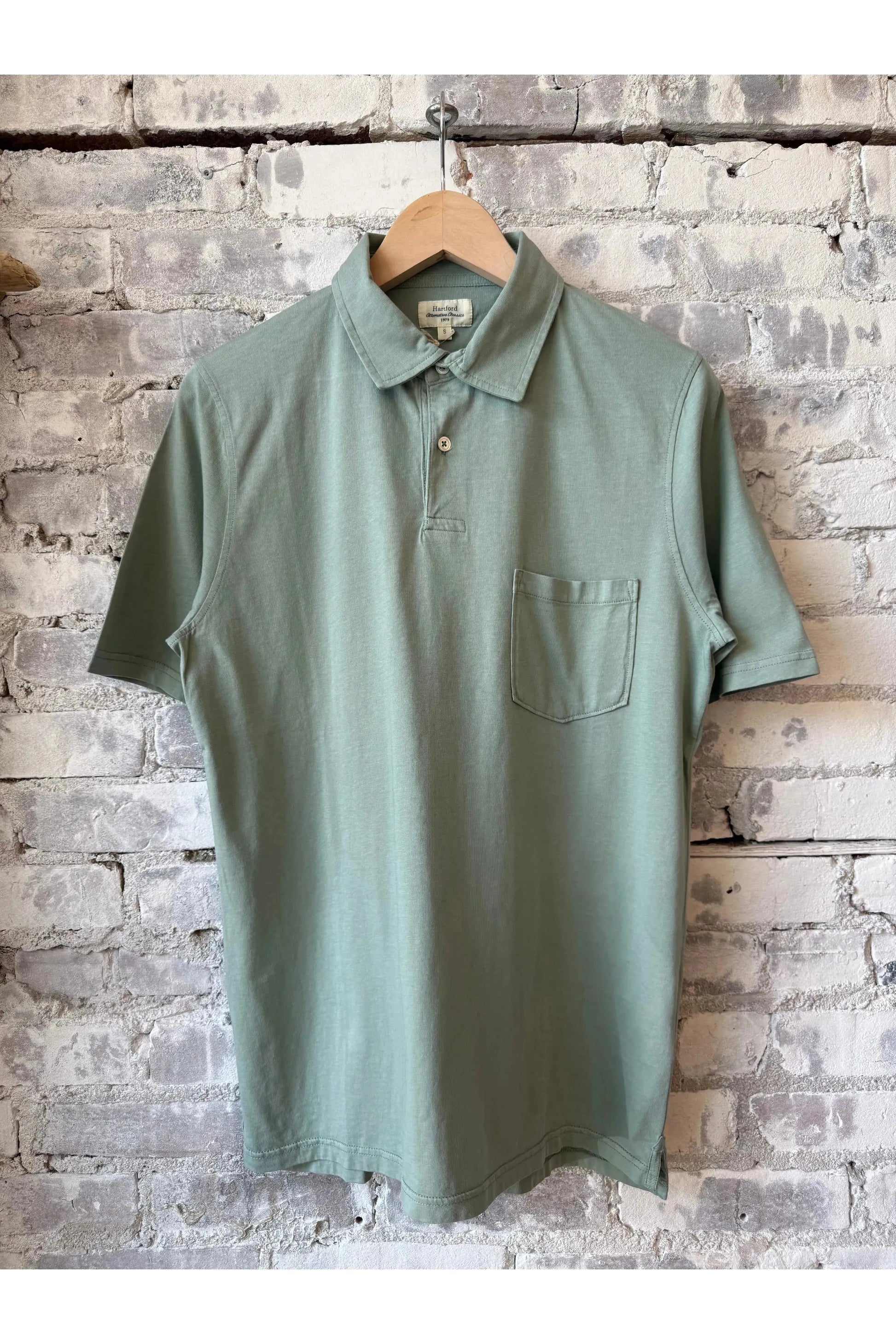 SS Cotton Jersey Polo - Faded Green - DUNE + SALT