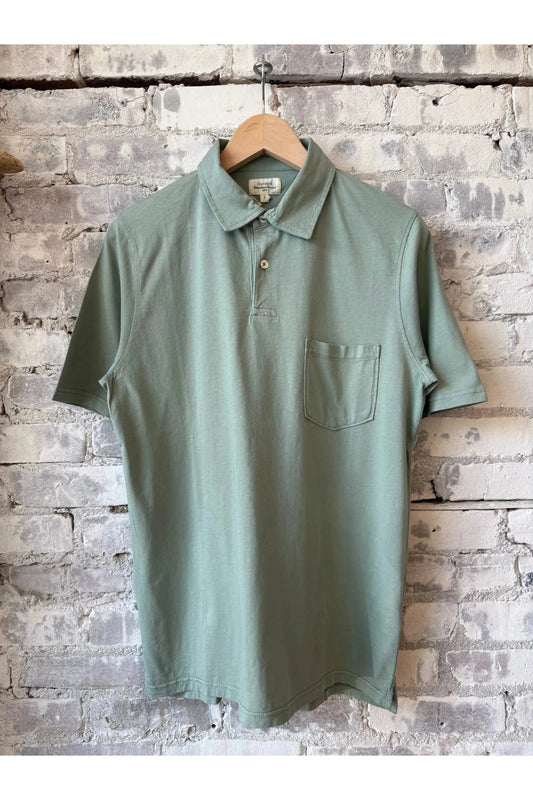 SS Cotton Jersey Polo - Faded Green - DUNE + SALT