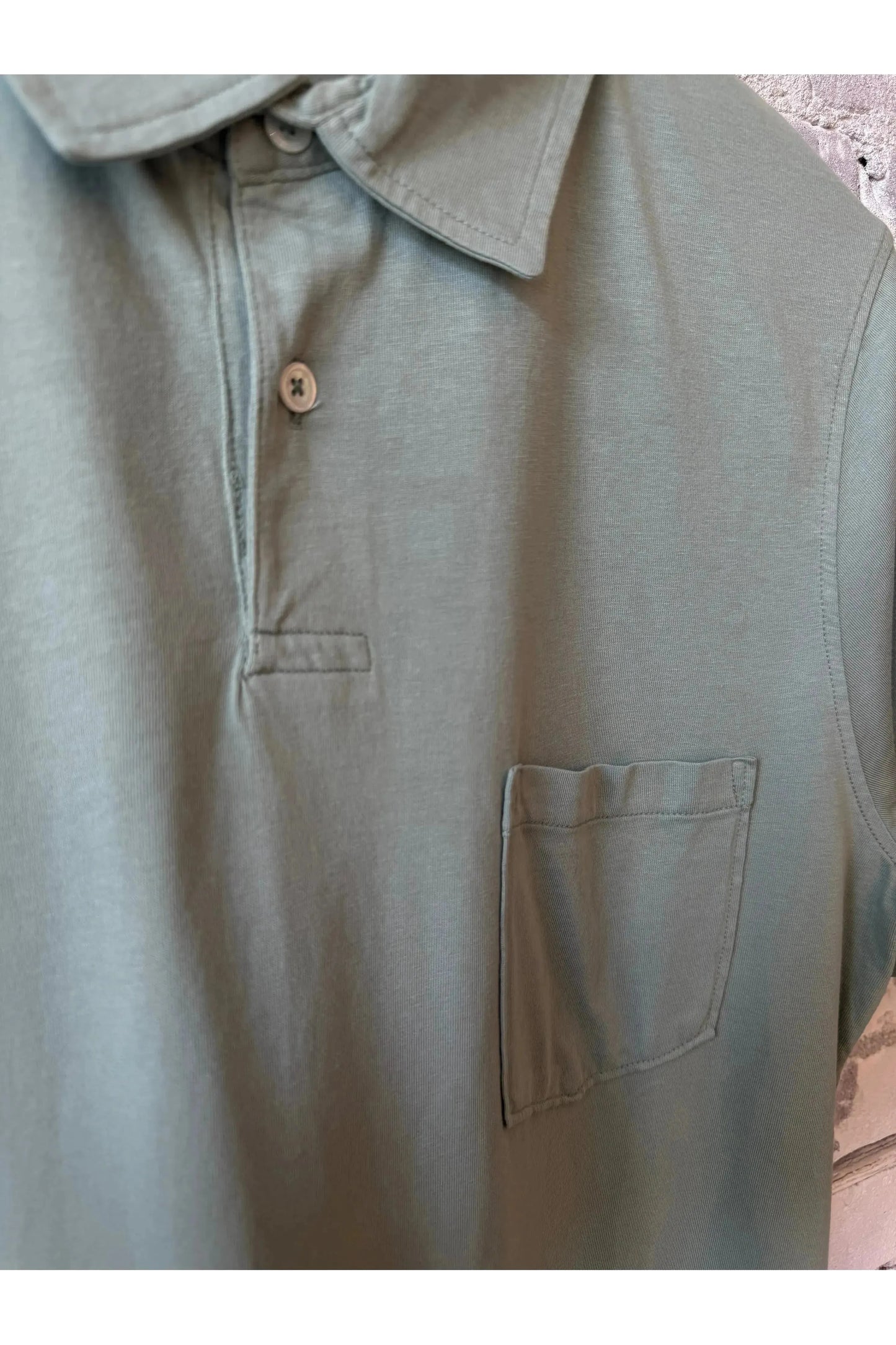 SS Cotton Jersey Polo - Faded Green - DUNE + SALT