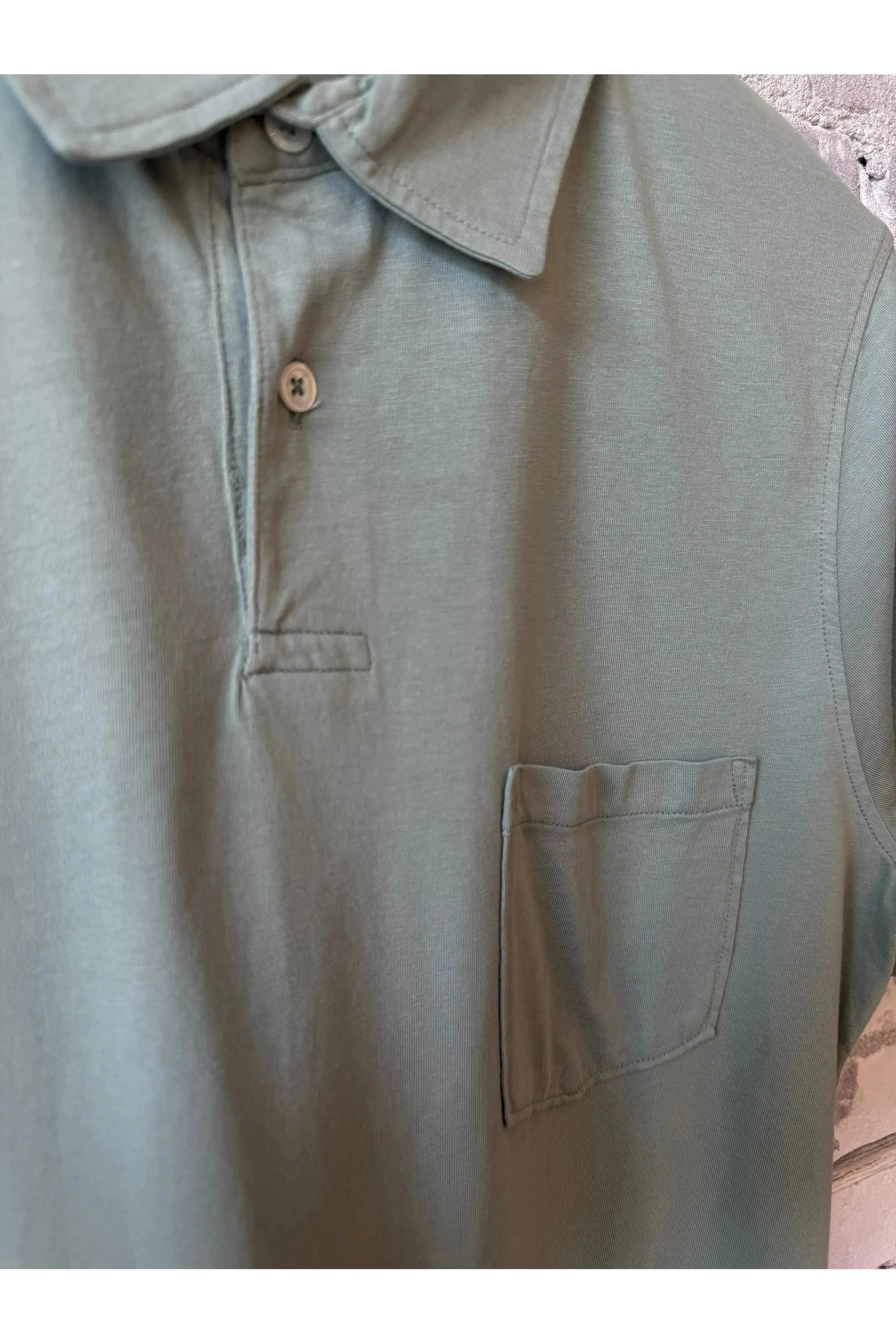 SS Cotton Jersey Polo - Faded Green - DUNE + SALT