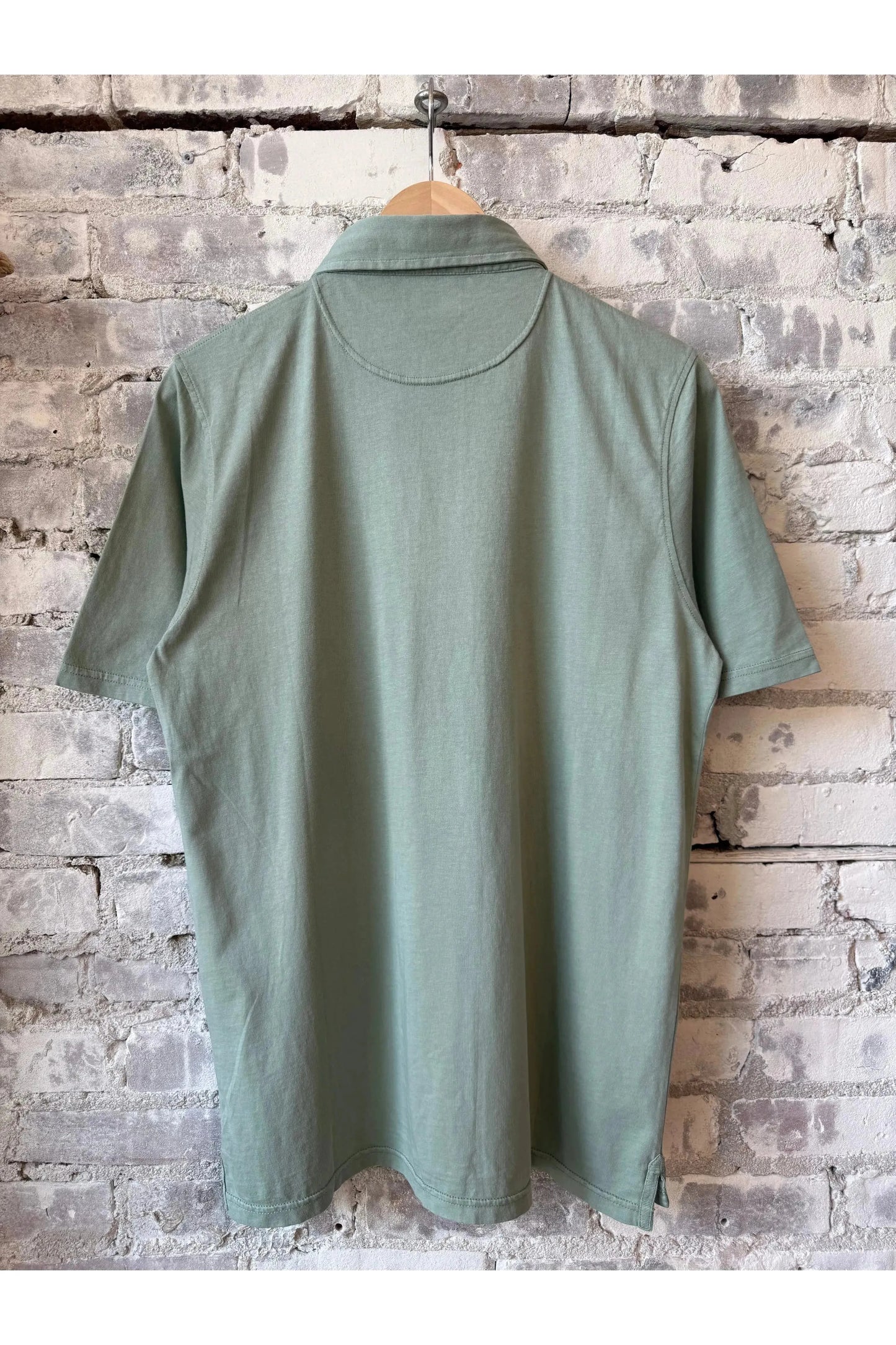 SS Cotton Jersey Polo - Faded Green - DUNE + SALT