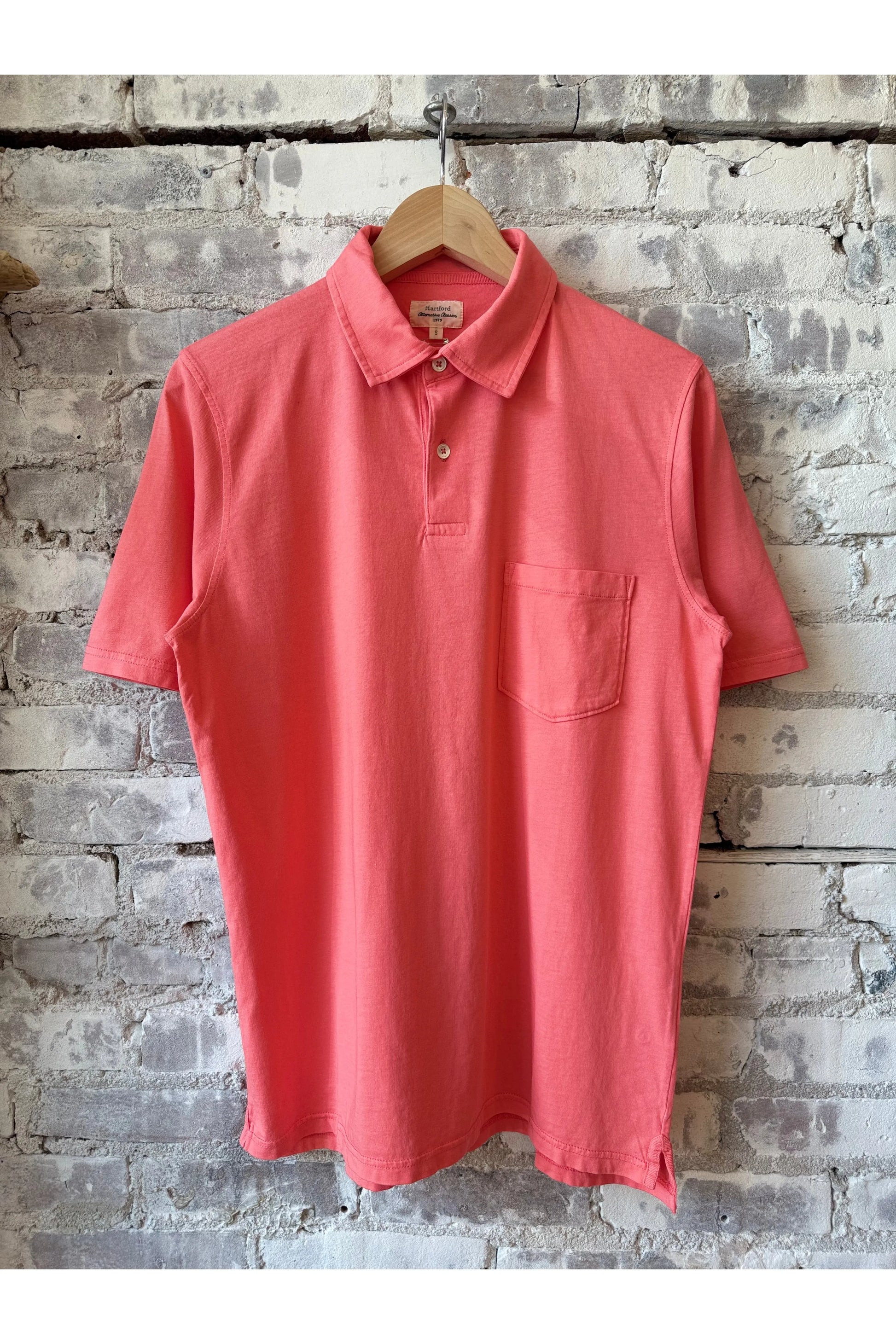 SS Cotton Jersey Polo - Faded Coral - DUNE + SALT