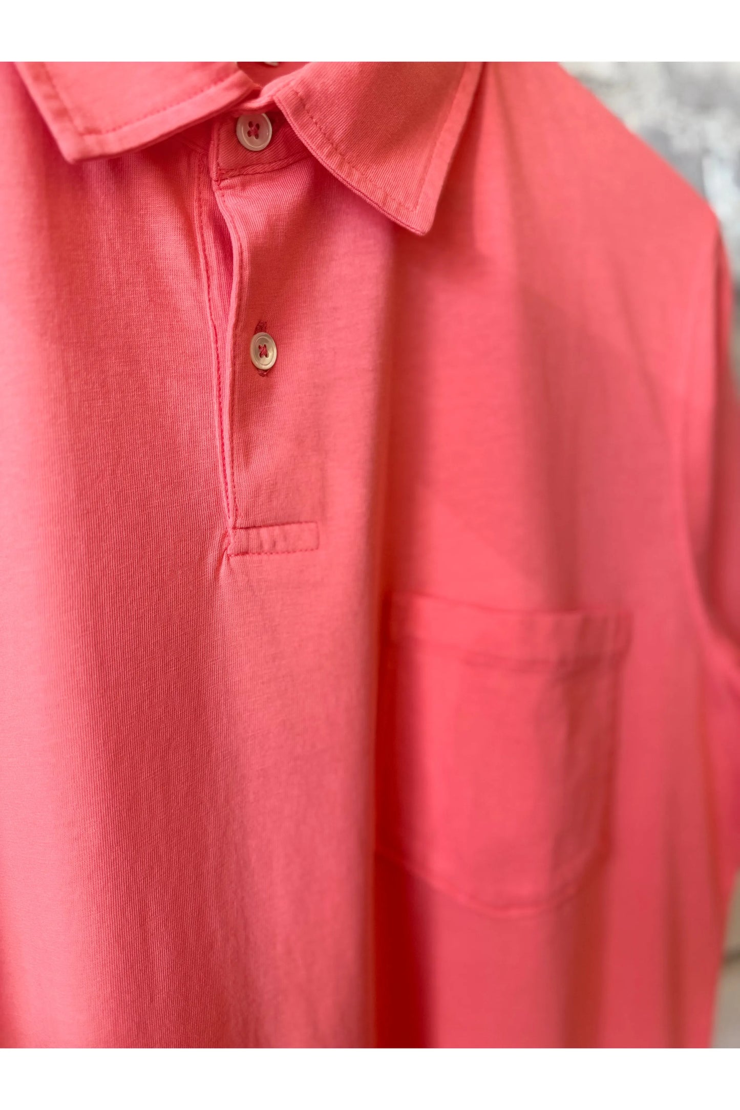SS Cotton Jersey Polo - Faded Coral - DUNE + SALT