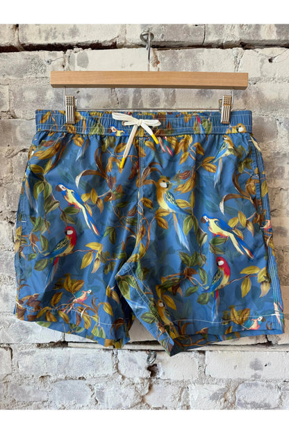 Printed Swim Trunks - Blue Parrot - DUNE + SALT